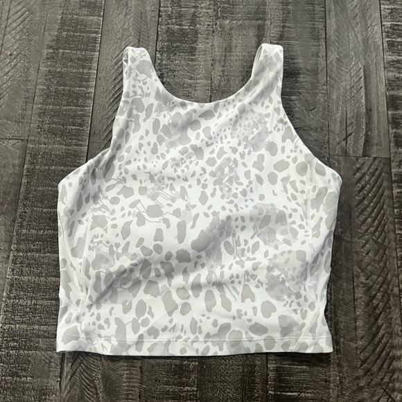 lululemon athletica Tops - Lululemon Athletica White and Gray Crop Top